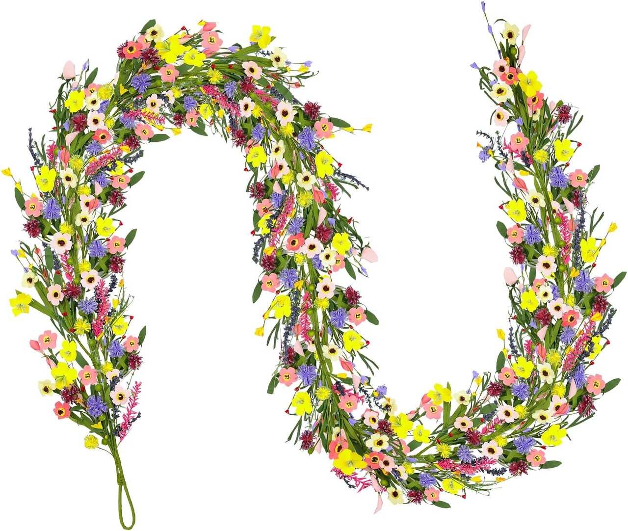 6.5 ft Artificial Wildflower Garland Wisteria Lavender (Indoor Outdoor Home Wedding Arch)